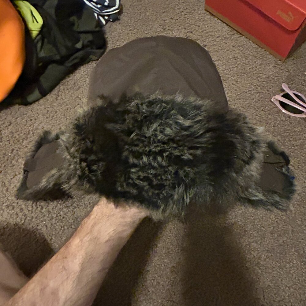 American Eagle Trapper Hat Brown w Faux Brown‎ Fur, Smooth Lining L-XL Unisex
